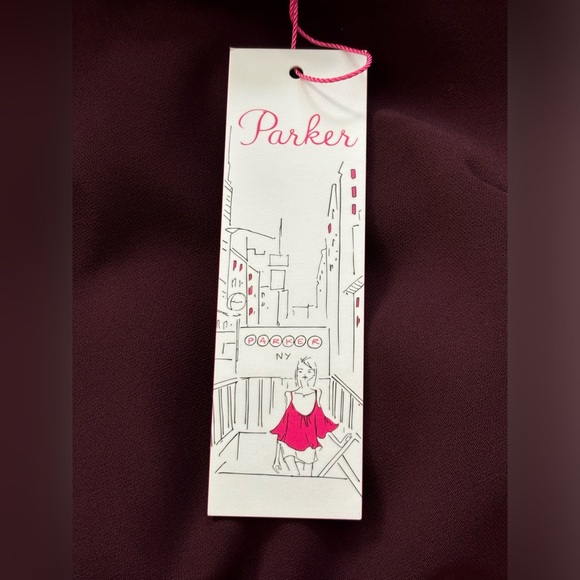 NWT Parker mini dress in color “raisin” size 6. Beautiful cut-out flower accents - Picture 5 of 8